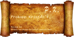 Prokopp Kristóf névjegykártya