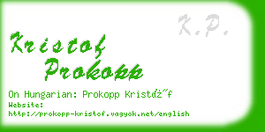 kristof prokopp business card